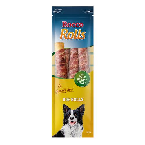 3x 315g Rocco Big Rolls mit Entenbrustfilet Hundesnaks