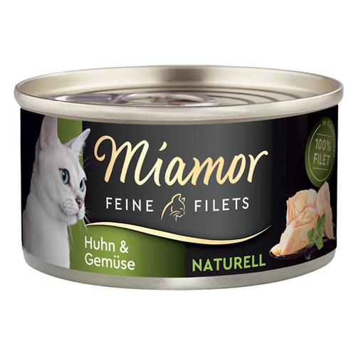 Sparpaket: 12x80g Miamor Feine Filets Naturelle Probierpaket Huhn & Gemüse Katzenfutter nass