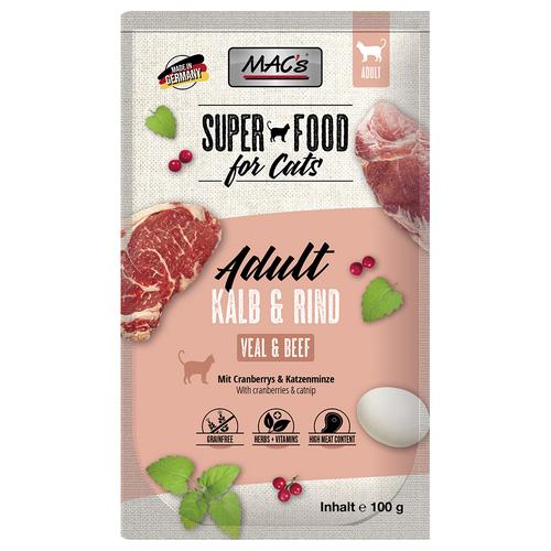 12x 100g MAC´s Cat Pouch Kalb & Rind Katzenfutter nass