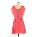 Lush Casual Dress - A-Line: Orange Solid Dresses - Women's Size Small