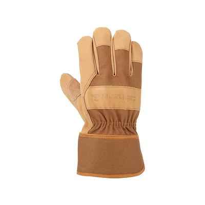 Carhartt Men's Leather Safety Cuff Gloves, Brown S...