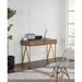 Mod-Arte Lana 45" Solid Wood Writing Desk w/ 2 Drawers Wood/Metal in Brown | 30 H x 45 W x 20 D in | Wayfair LA04-45-110