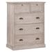 Orient Express Furniture 5-Drawer 48.5" W High Chest Wood in Brown/Gray/White | 48.5 H x 37.75 W x 20 D in | Wayfair 6058.NG