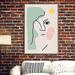 IDEA4WALL Women's Framed Canvas Print Wall Art Line Art Woman Face w/ Watercolor Dots Floral People Illustrations Abstract Tropical Portrait Relax/Calm For Canvas | Wayfair