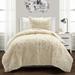 Emma Faux Fur Oversized Comforter Wheat 2Pc Set Twin-XL - Lush Decor 21T011994