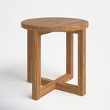 Joss & Main Keer Solid Wood Outdoor Side Table Wood in Brown/White | 18 H x 18 W x 18 D in | Wayfair D5B01B2CCF1F4F9698939CEB766DD21B