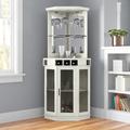 Andover Mills™ Haakenson 73" Height Corner Bar w/ Wine Storage Wood/Glass in White | 73 H x 23.63 D in | Wayfair 95C34861422B450E9D44A736ADFE69A8