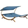 Chaise longue de jardin AXI Mallorca en bois pour 2 personnes Lit de Jardin xxl avec toit solaire