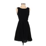 American Eagle Outfitters Casual Dress - A-Line Scoop Neck Sleeveless: Black Solid Dresses - Women's Size 0