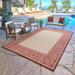 Gertmenian Paseo Tedo Red Transitional Scroll Boarder Indoor/ Outdoor Area Rug