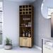 FM Furniture Aubree Corner Bar Cabinet with 12 Wine Cubbies, 2 Shelves, Cabinet, Glass Rack - N/A
