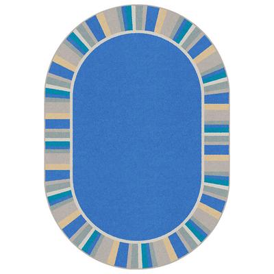 Joy Carpets Kid Essentials Off The Cuff 7' 8" x 10' 9" Light Blue Oval Area Rug
