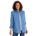 Plus Size Women's Corduroy Shirt by Woman Within in Blue Coast (Size 1X)