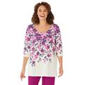 Plus Size Women's 7-Day Floral Print Tunic by Woman Within in Raspberry Floral (Size L)