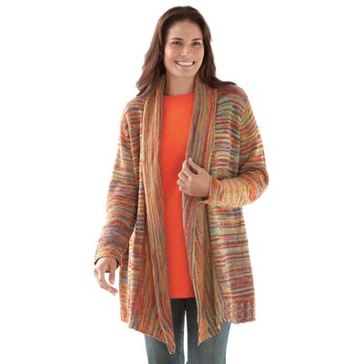 Plus Size Women's Multi Marled Cardigan by Woman Within in Grenadine Space Dye (Size 5X)