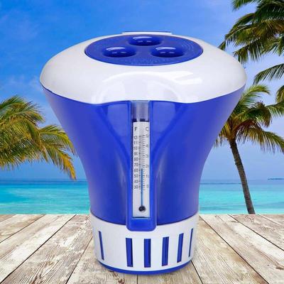 Dosierschwimmer groß 20-200g Chlor Brom Tabletten Behälter Thermometer Einstellring Pool Image