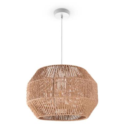 Paco Home - Pendelleuchte Esstisch Papier Boho Hängelampe Esszimmer Lampe E27 Rattan Pendelleuchte Image