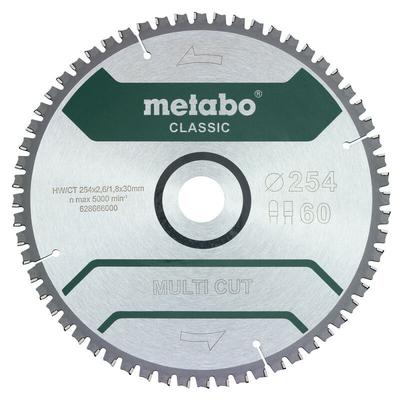 Metabo Sägeblatt multi cut - classic 254x30 Z60 FZ/TZ 5°neg für KGS 254 M