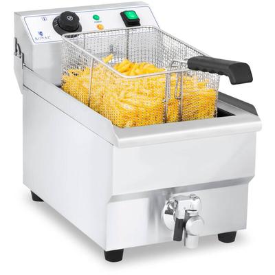 Royal Catering - Fritteuse Edelstahl Kaltzone Fritöse Gastro Profi Elektro Friteuse 10 l 3000W