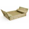 Sandkasten Flippey mit Klappdeckel - Sandkasten mit Sitzbank und integriertem Deckel - 110 x 165 cm