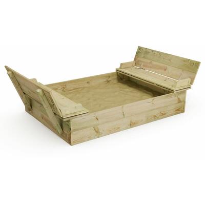 Sandkasten Flippey mit Klappdeckel - Sandkasten mit Sitzbank und integriertem Deckel - 110 x 165 cm Image