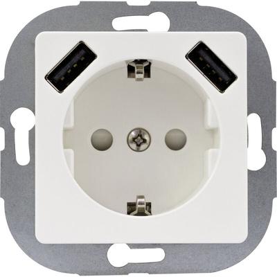 0240130106 Unterputz-Steckdose erhöhter Berührungsschutz, mit usb IP20 Weiß - REV Image