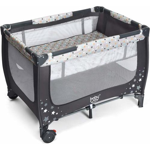 Costway - 2 in 1 Reisebett & Laufstall klappbar, 120 x 60cm Kinderbett, 2 Ebenen Babybett mit