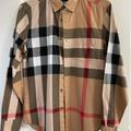 Burberry Shirts | Barely Worn Burberry Check Stretch Cotton Poplin Button Up Shirt | Color: Tan | Size: M