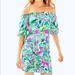 Lilly Pulitzer Dresses | Lilly Pulitzer Off The Shoulder Fawcett Dress | Color: Green/Pink | Size: S