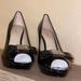 Coach Shoes | Coach Scarlet Black Patent Leather Peep Toe | Color: Black | Size: 8