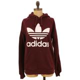 Adidas Tops | Adidas Trefoil Logo Hoodie Sweatshirt Size S Kangaroo Pocket Burgundy Euc B6 | Color: Red | Size: S