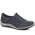 Pavers Women’s Lightweight Zip-Up Trainers in Grey - Breathable Mesh Upper Ladies Shoes - Versatile Comfortable Footwear - Size UK 4 / EU 37