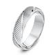 Theia Sterling Silver 925 Serrated Matt Finish with Diagonal Grooves 6mm Wedding Ring - Size V