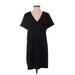 FELICITY & COCO Casual Dress - Shift: Black Solid Dresses - Women's Size Small
