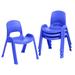 ECR4Kids SitRight Chair, Classroom Seating, 4-Pack Plastic in Blue | 21 H x 15 W x 18 D in | Wayfair ELR-3011-BL