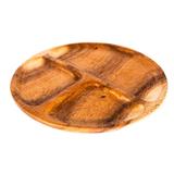 Rainforest Bowls 3-Compartment Round Acacia Wood Plate Set Of: 2 Wood in Brown | 0.8 H x 10.3 W x 10.3 D in | Wayfair AWRB-WP06-02