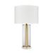 Latitude Run® 26" Table Lamp Glass/Fabric in White | 26 H x 15 W x 15 D in | Wayfair 331CF547C85B4BF5A4DA07330736298A