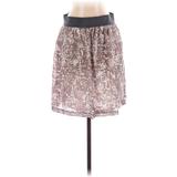 Ann Taylor LOFT Casual Skirt: Purple Jacquard Bottoms - Women's Size Small