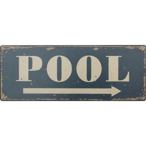 As4home - Vintage Blechschild - Pool - Schild im Antik Look - Metallschild