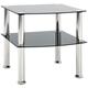 Table d'appoint en métal coloris inox-noir - Dim : l 45 x h 45 x p 44 cm Pegane