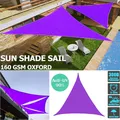 Pare-soleil violet imperméable Triangle régulier Protection d'extérieur voile d'ombrage pour