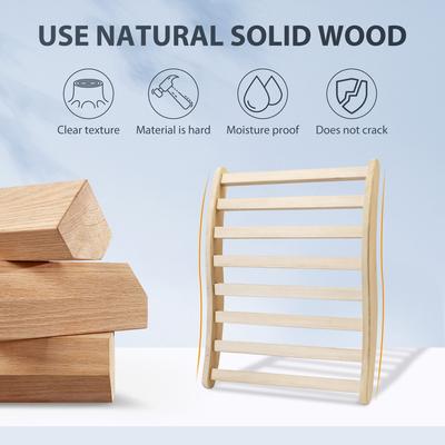 S-Shape Natural Wood Sauna Backrest, Non-Toxic Sauna Accessories