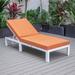 LeisureMod Chelsea White Aluminum Chaise Lounge Chair With Cushions