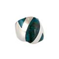 Enclosing Winds,'925 Sterling Silver Chrysocolla Band Ring Made in Peru'