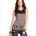 Free People Tops | Free People Molly Retro Striped Peplum Tank Top In Beige | Color: Black/Tan | Size: S