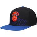 Men's Mitchell & Ness Black/Blue New York Knicks Hardwood Classics Low Big Face Snapback Hat