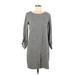 Merona Casual Dress - Shift: Gray Chevron/Herringbone Dresses - Women's Size Medium