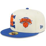 Men's New Era Cream/Blue York Knicks 2022 NBA Draft 59FIFTY Fitted Hat