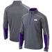 Men's Columbia Heathered Gray/Purple Sacramento Kings Omni-Wick Shotgun 2.0 Quarter-Zip Pullover Top