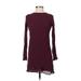 Lulus Casual Dress - Mini: Burgundy Solid Dresses - Women's Size Small